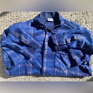 Flannel Navy Plaid Men's Casual Button Down Shirt